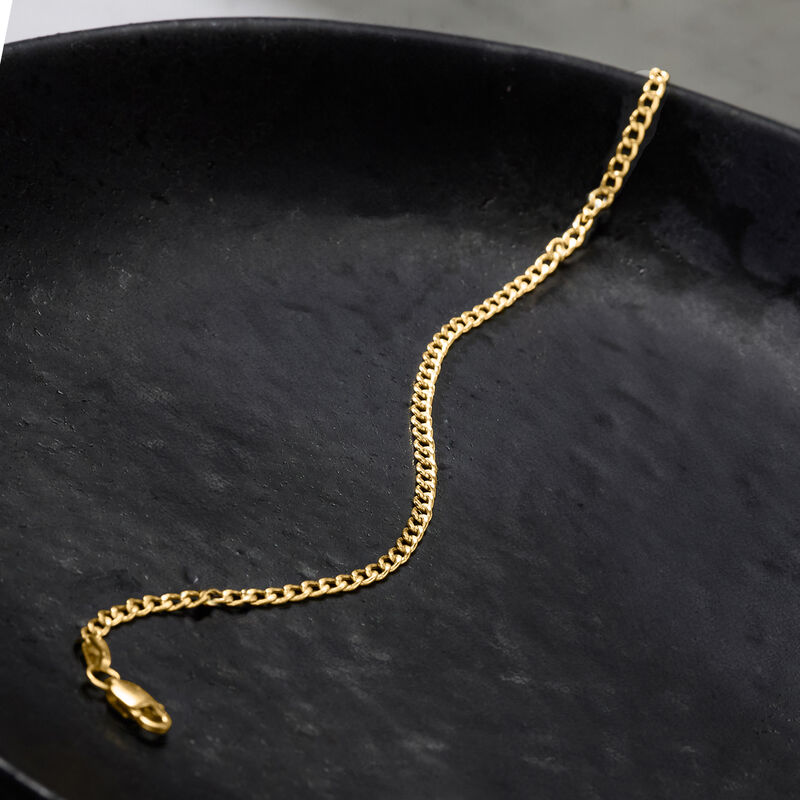 2.3mm 10kt Yellow Gold Curb-Link Bracelet image number 1
