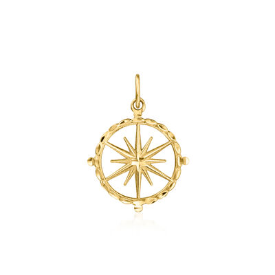 Italian 14kt Yellow Gold Compass Charm