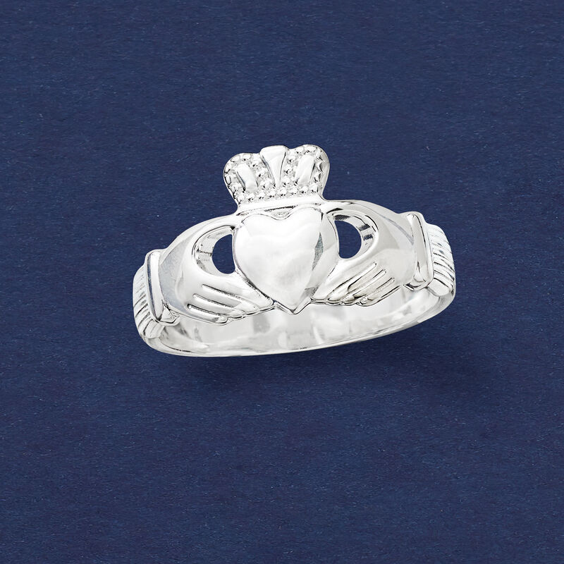 Sterling Silver Claddagh Ring. Size 5 image number 3
