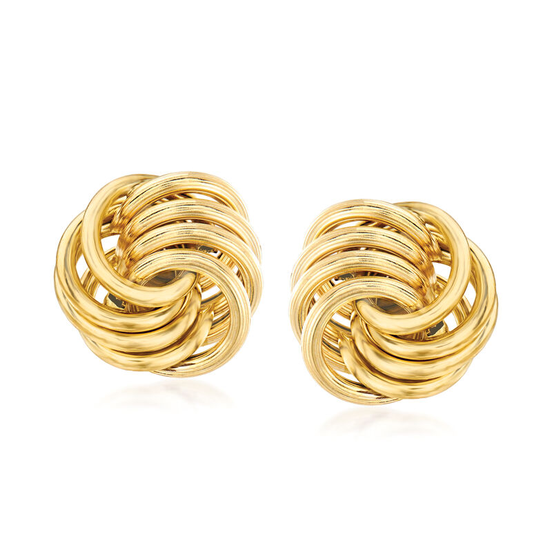 Italian 14kt Yellow Gold Open Love Knot Earrings image number 0