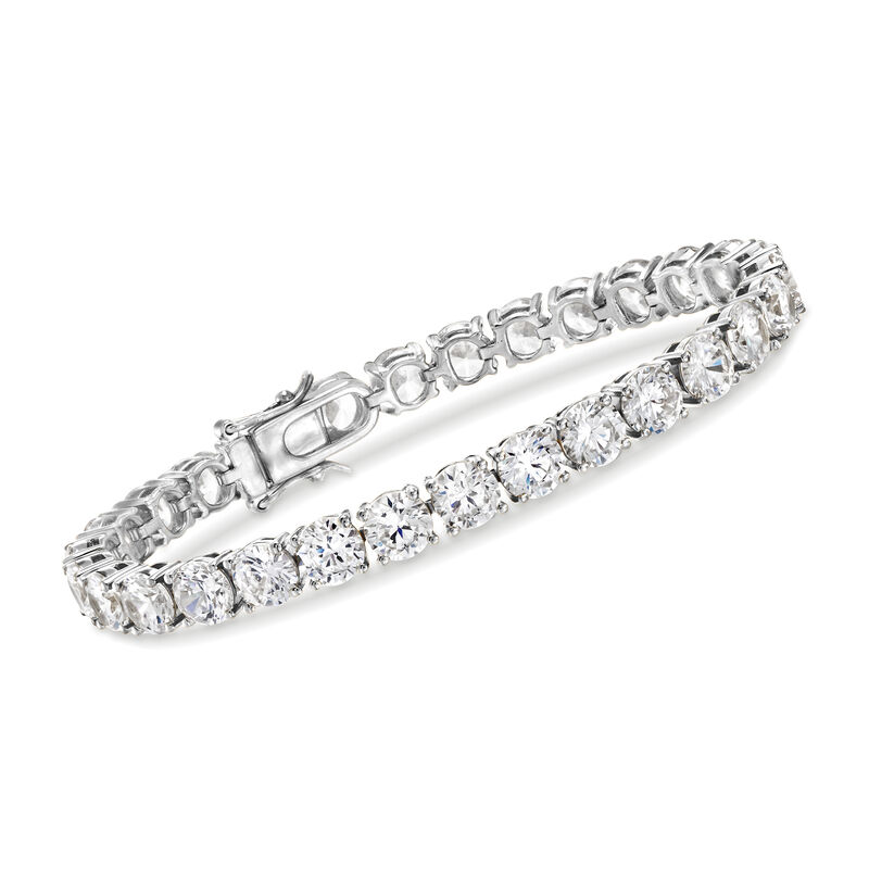 23.00 ct. t.w. CZ Tennis Bracelet in Sterling Silver image number 0
