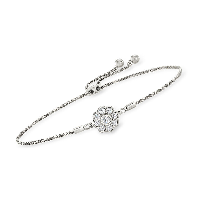 .50 ct. t.w. Diamond Flower Bolo Bracelet in Sterling Silver image number 0