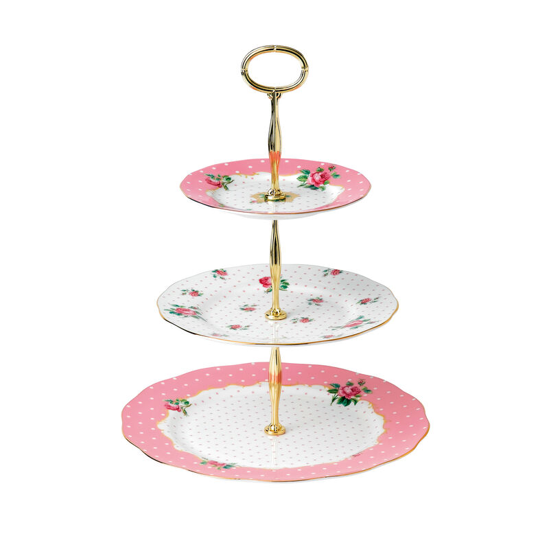 Royal Albert "Cheeky Pink" 3-Tier Cake Stand  image number 0