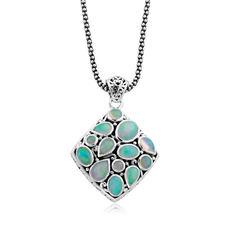 Opal Pendant Necklace in Sterling Silver image number 0