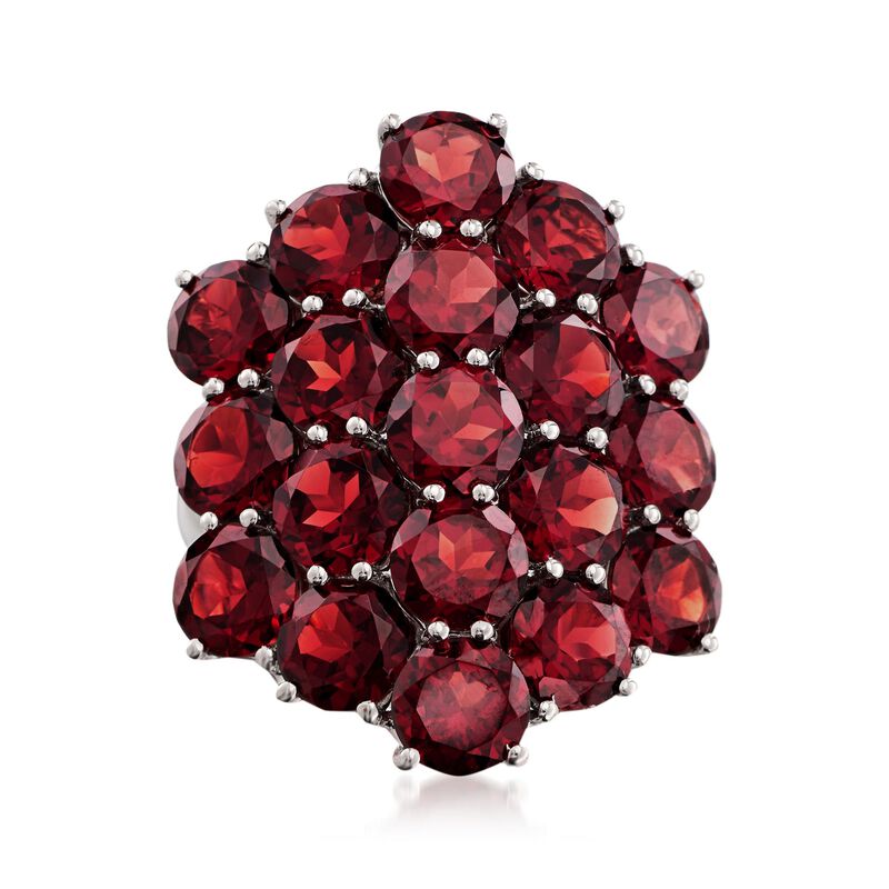 19.00 ct. t.w. Garnet Cluster Ring in Sterling Silver image number 0