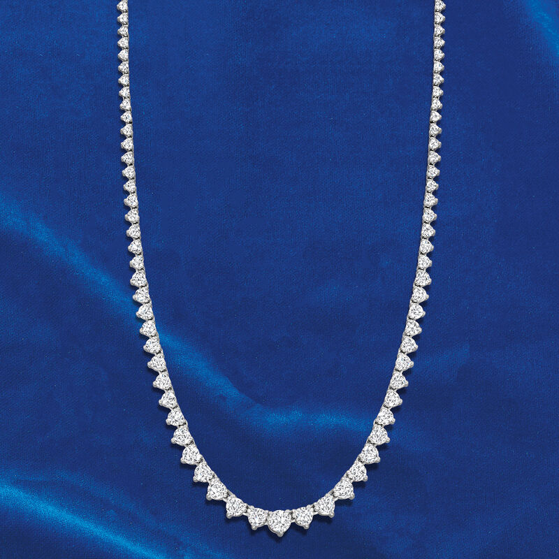 7.00 ct. t.w. Diamond Graduated Tennis Necklace in 14kt White Gold image number 2