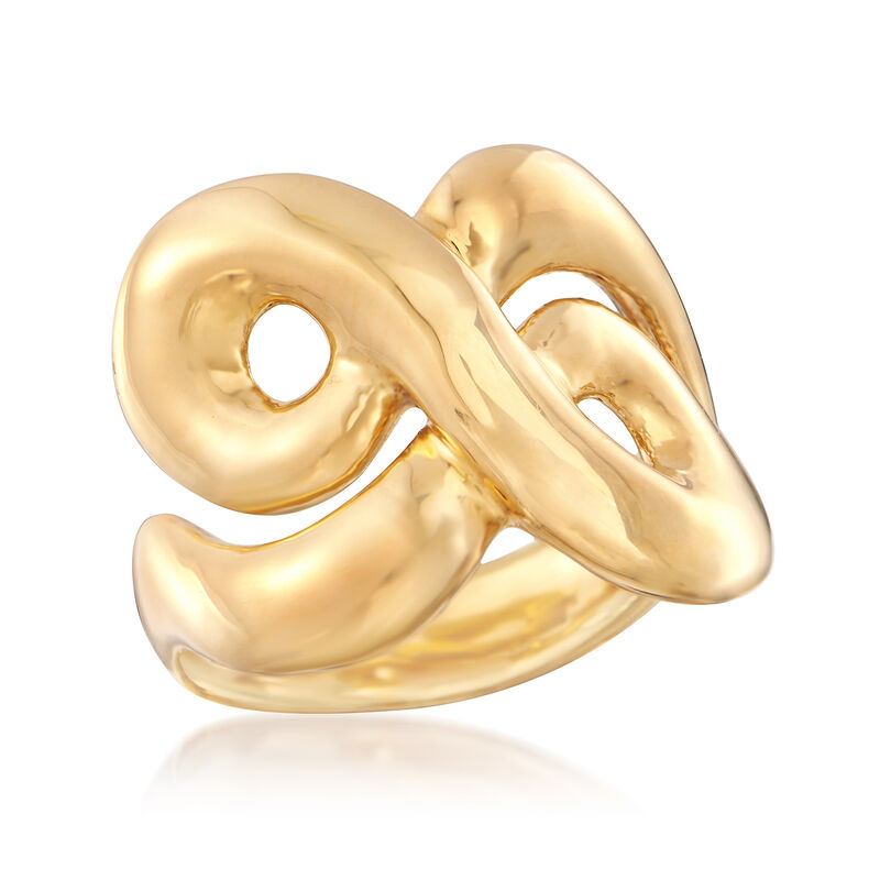 Italian Andiamo 14kt Yellow Gold Swirl Ring image number 3