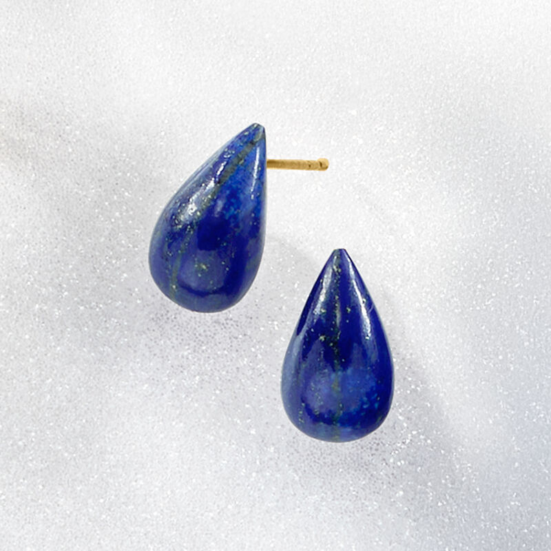 Lapis Teardrop Earrings with 18kt Gold Over Sterling image number 3