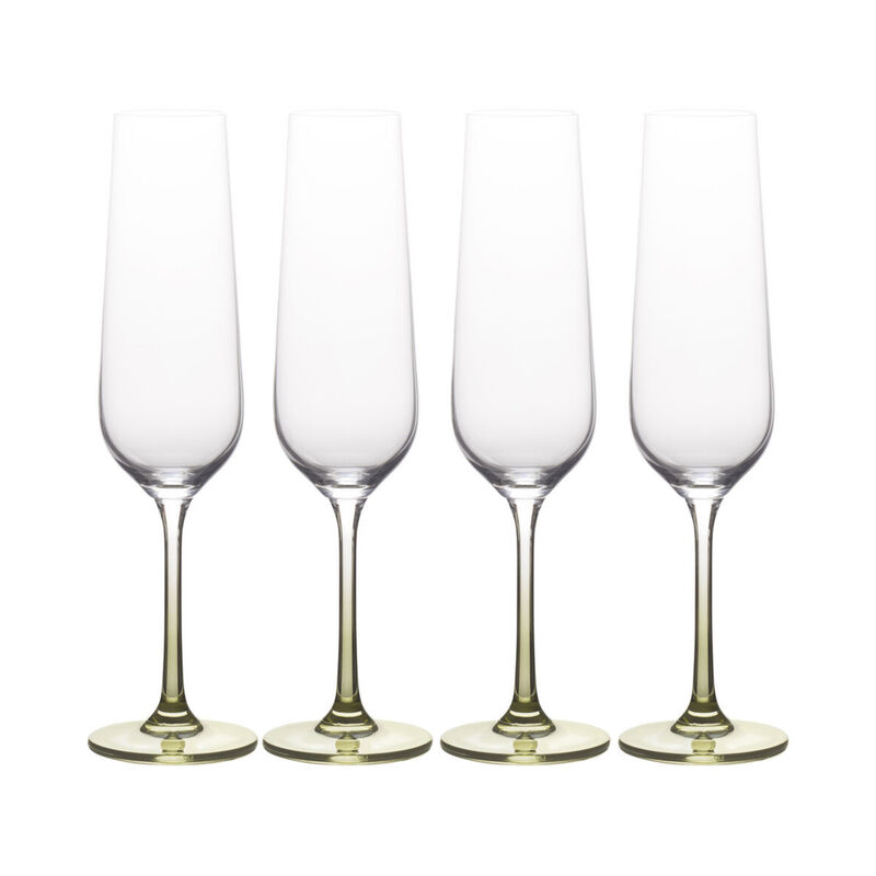 Mikasa &quot;Gianna&quot; Set of 4 Sage Ombre Flute Glasses  image number 0