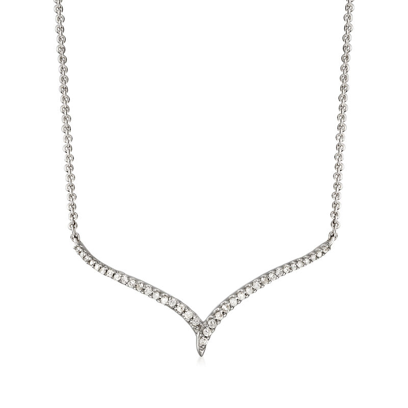 .16 ct. t.w. Diamond Chevron Necklace in Sterling Silver image number 0