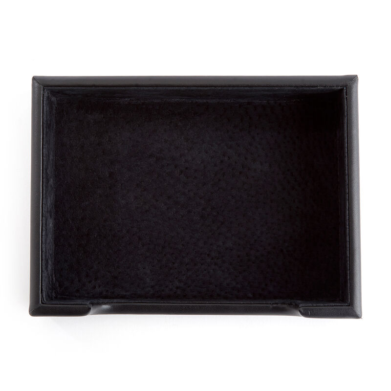 Royce Personalized Black Leather Desk Note Tray Organizer image number 1