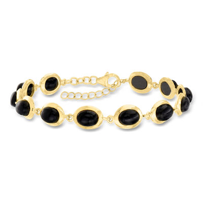 Black Onyx Bracelet in 18kt Gold Over Sterling