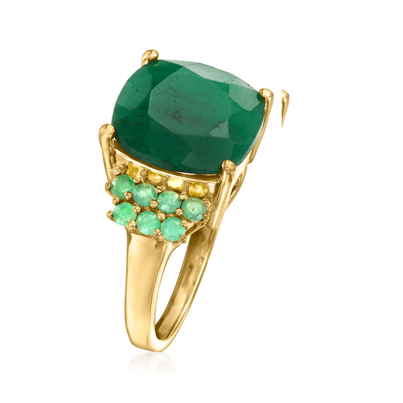 5.40 ct. t.w. Emerald Ring in 18kt Gold Over Sterling image number 2