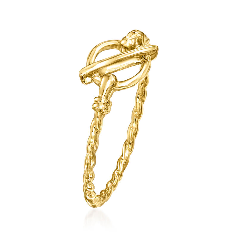 14kt Yellow Gold Twisted Rope Toggle Ring. Size 7 image number 2