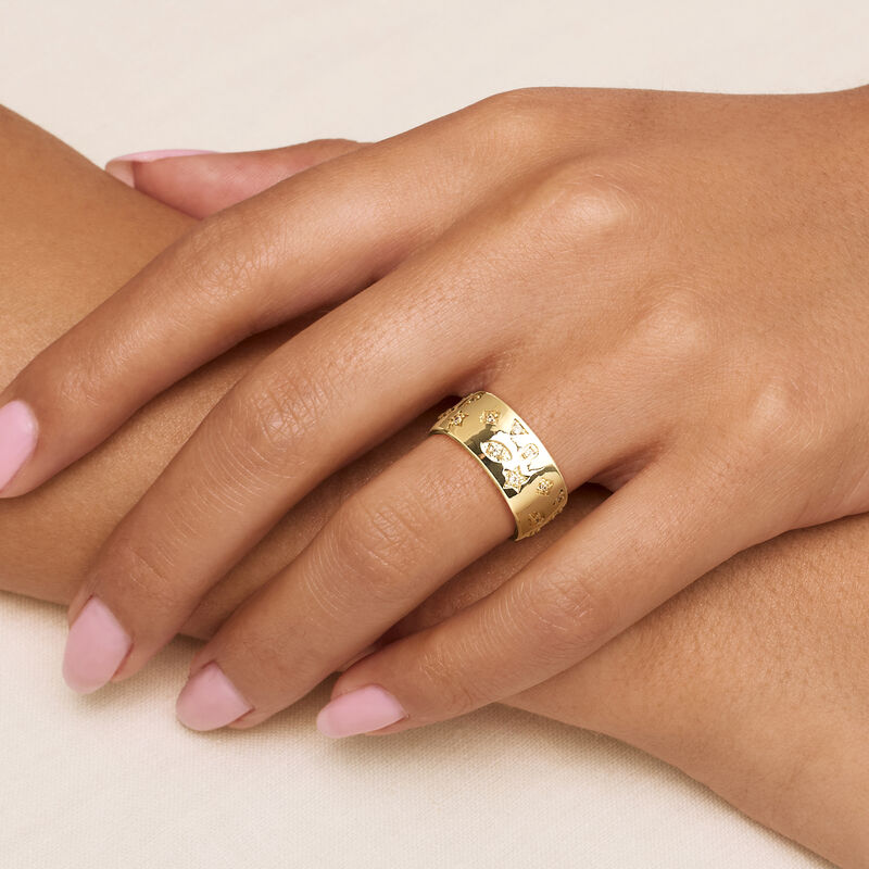 Italian 14kt Yellow Gold-Plated Mixed-Shape Ring with .10 ct. t.w. CZs image number 1