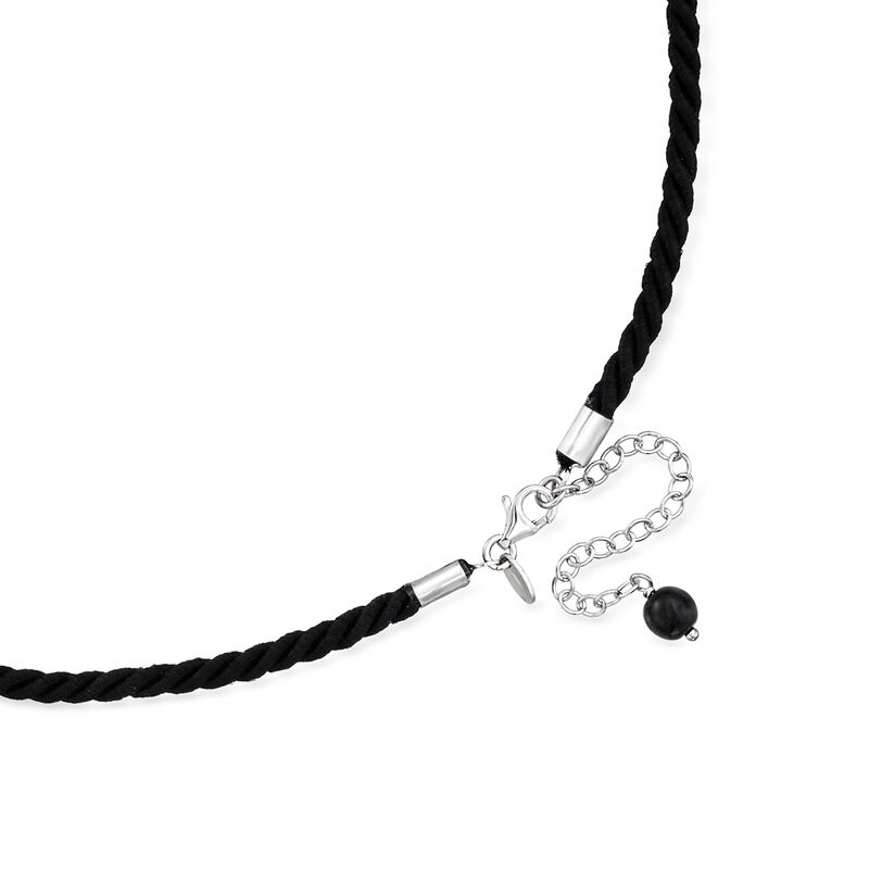 Italian Blue Murano Glass Interchangeable Jewelry Set: Pendant, Three-Strand Glass Bead Necklace and Black Cord. 18&quot; image number 3