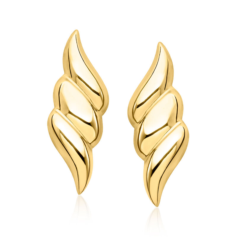 Italian 18kt Gold Over Sterling Wing-Shaped Drop Earrings  image number 0