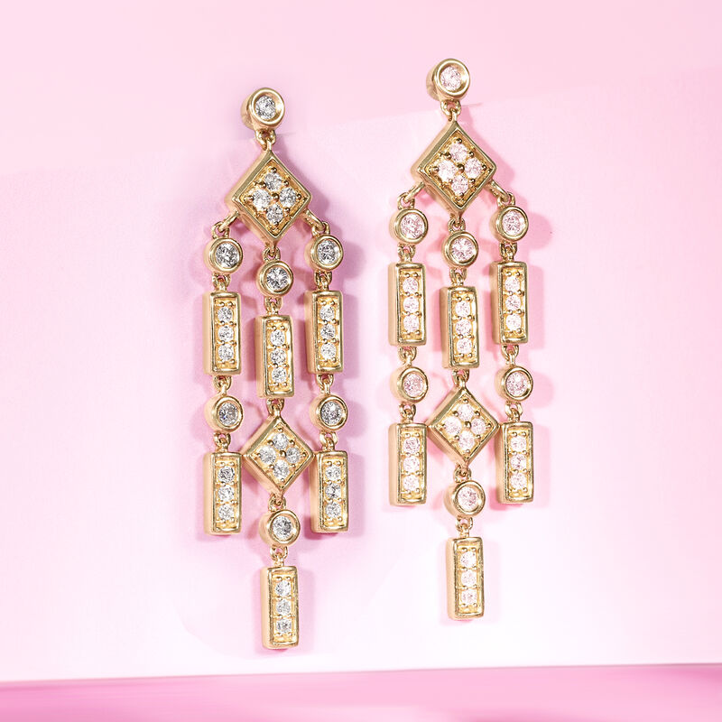 1.00 ct. t.w. Diamond Chandelier Drop Earrings in 14kt Yellow Gold image number 2