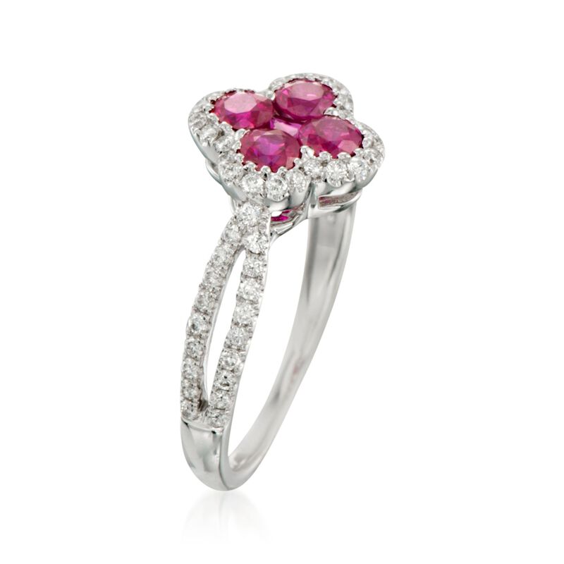 Gregg Ruth .80 ct. t.w. Ruby and .35 ct. t.w. Diamond Ring in 18kt White Gold image number 2