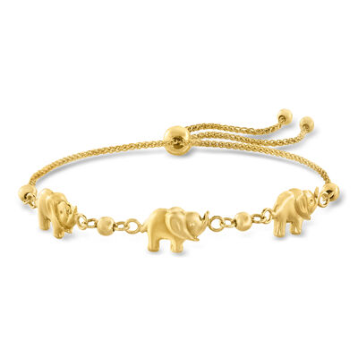 14kt Yellow Gold Elephant Bolo Bracelet
