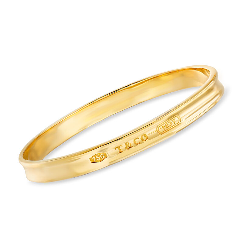 C. 1997 Vintage Tiffany Jewelry 18kt Yellow Gold Bangle Bracelet image number 0