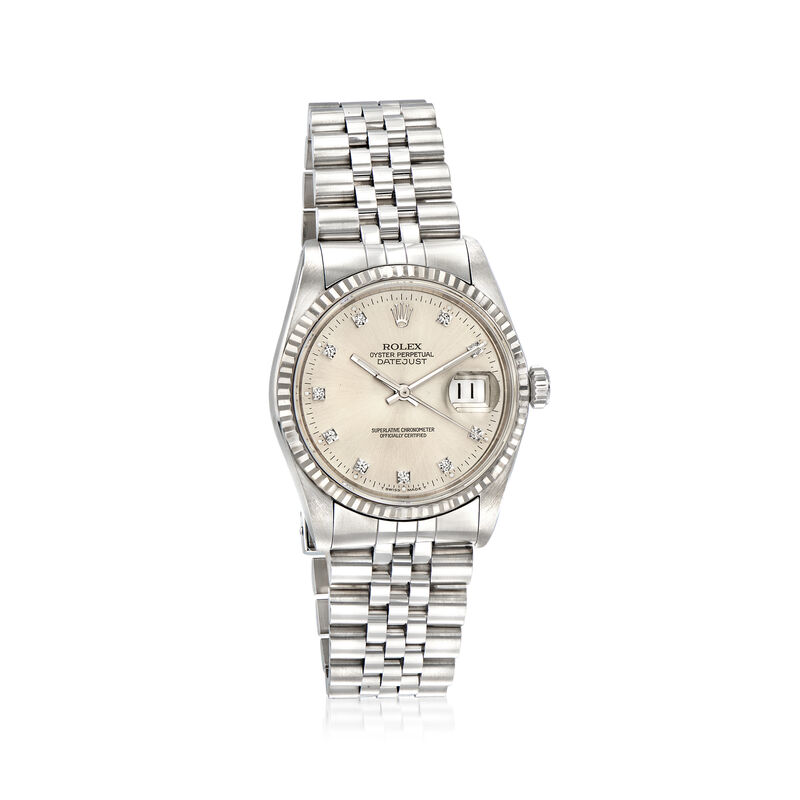 Pre-Owned Rolex Datejust Men's 36mm Automatic Stainless Steel and 18kt White Gold Watch  image number 0