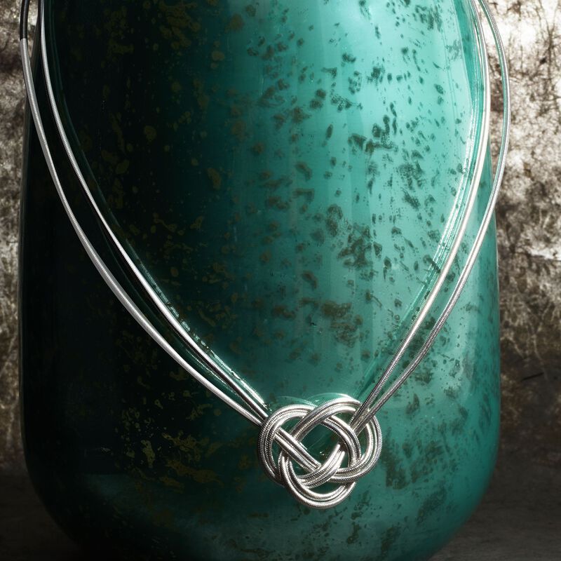 Italian Celtic Flex Knot Necklace with Sterling Silver. 18&quot; image number 3