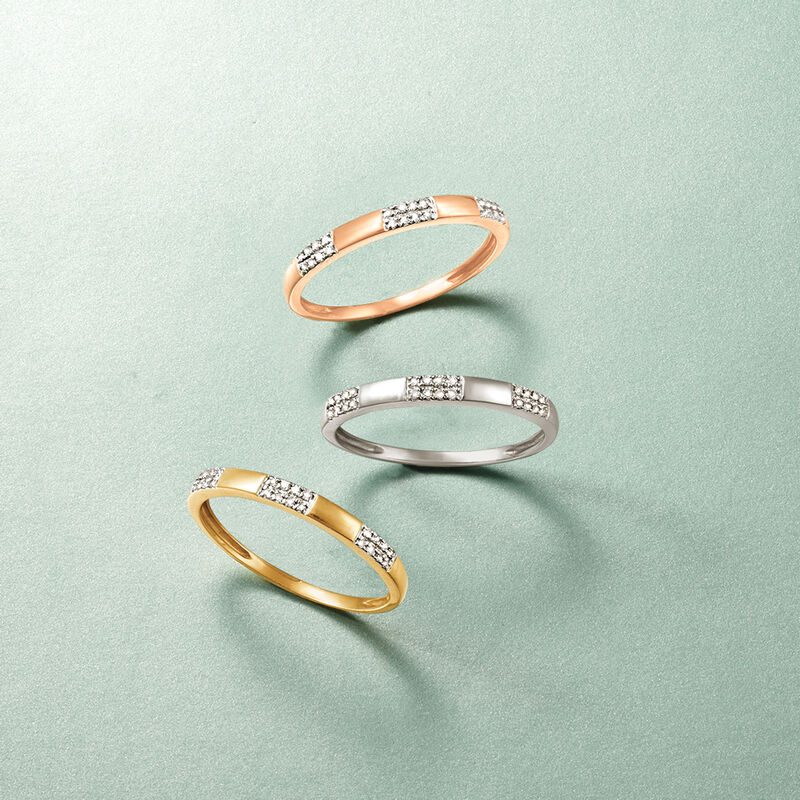 Diamond-Accented Section Ring in 14kt Rose Gold image number 3
