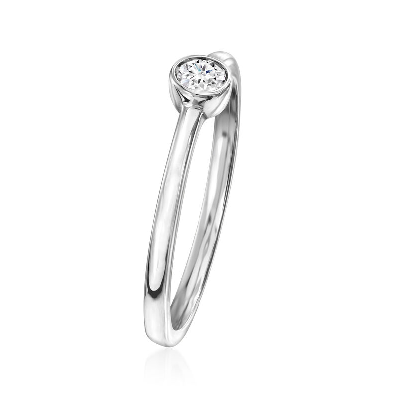 .15 Carat Bezel-Set Lab-Grown Diamond Solitaire Ring in 14kt White Gold image number 2