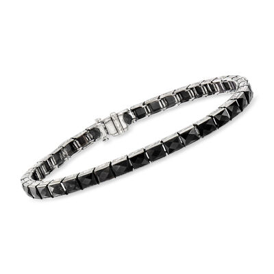 C. 1990 Vintage Onyx Bracelet in Platinum