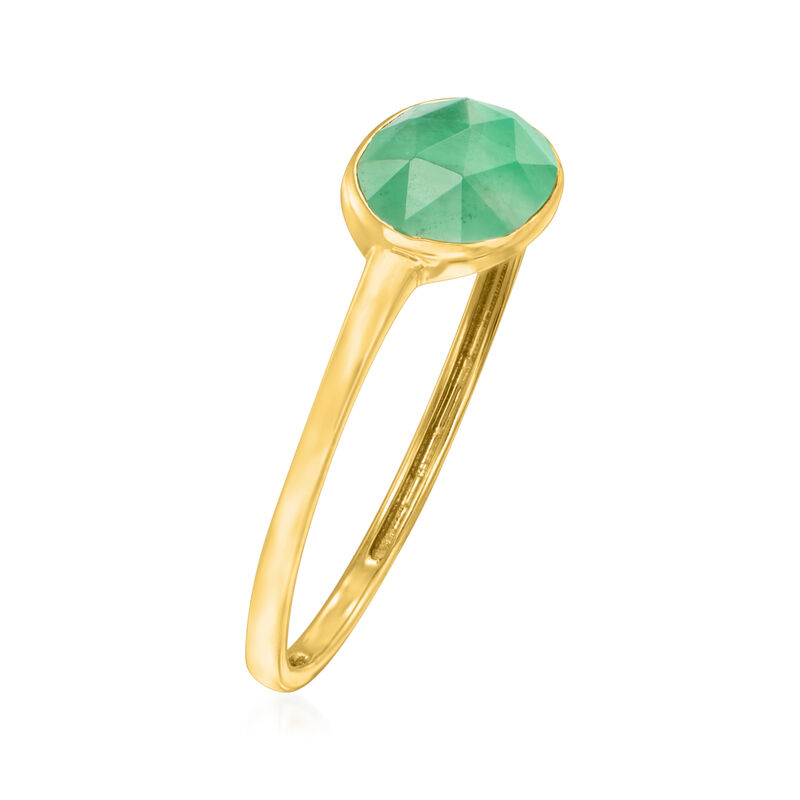 1.00 Carat Emerald Ring in 14kt Yellow Gold image number 2