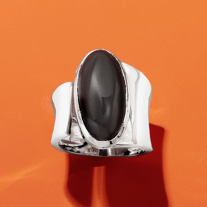 Onyx Wrap Ring in Sterling Silver image number 4