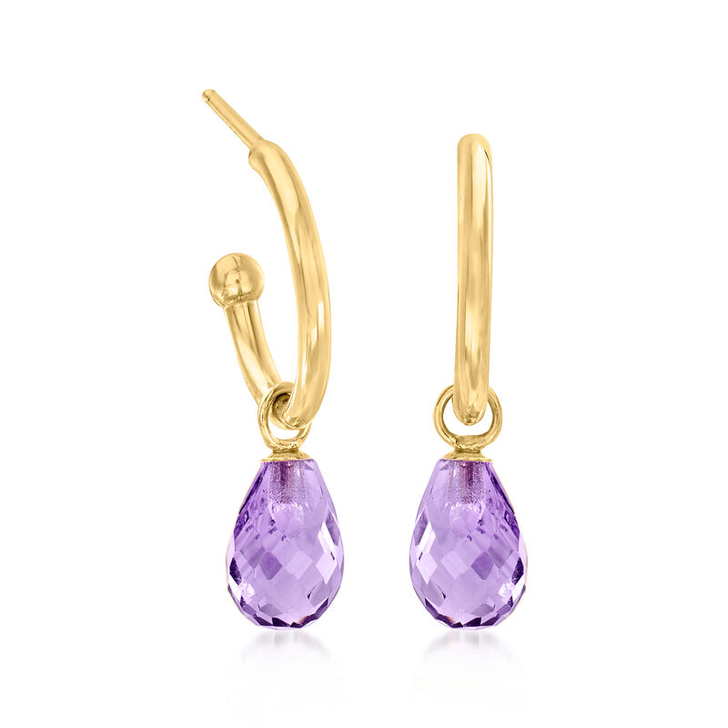 Interchangeable Jewelry Set: 8.00ct. t.w. Multi-Gemstone C-Hoop Drop Earrings in 14kt Yellow Gold image number 5