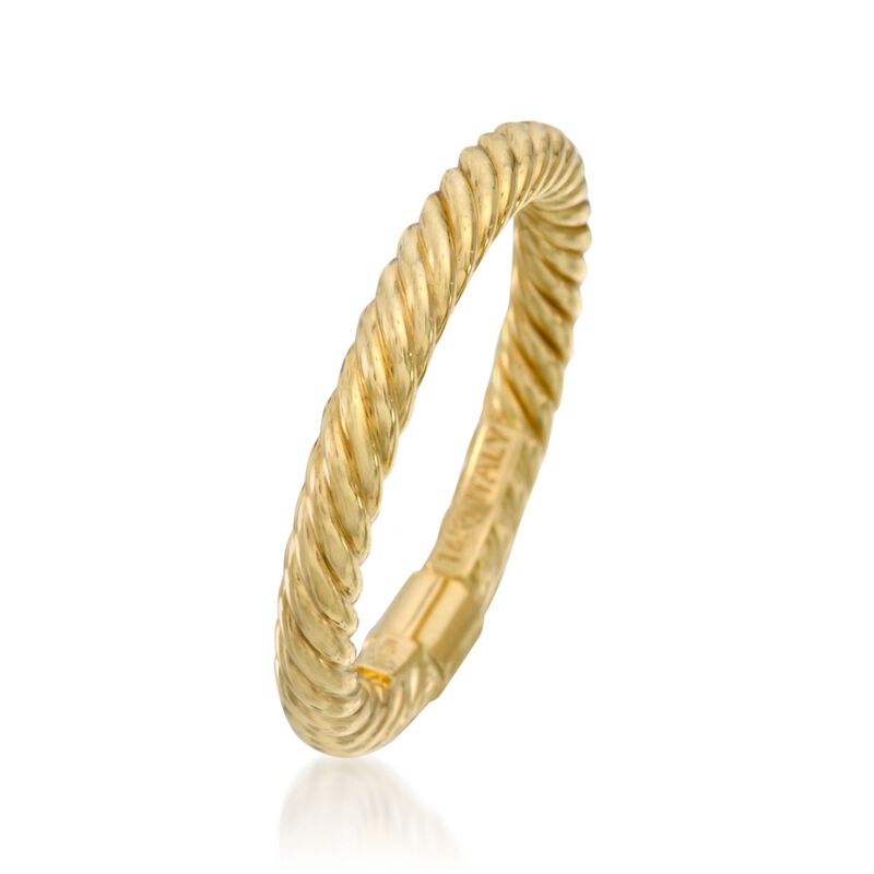 14kt Yellow Gold Stackable Twisted Ring image number 2