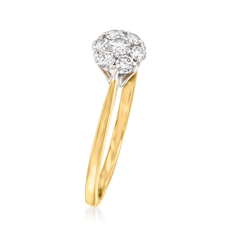 C. 1990 Vintage Jabel .25 ct. t.w. Diamond Cluster Ring in 18kt Yellow Gold image number 2