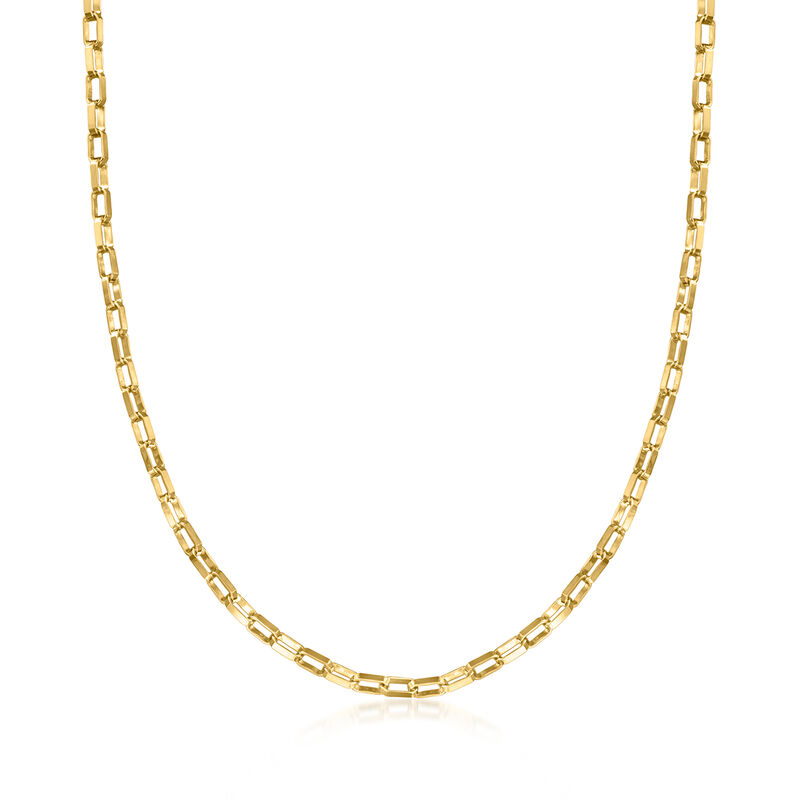 3mm 18kt Gold Over Sterling Box-Link Necklace image number 0