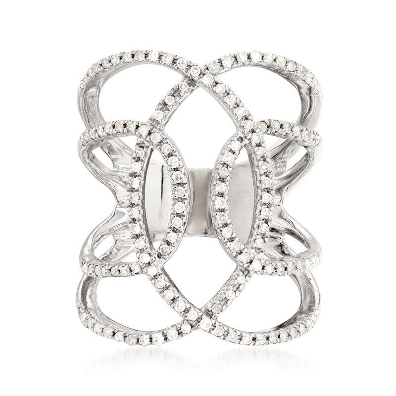 .50 ct. t.w. Diamond Open-Circle Ring in Sterling Silver image number 0