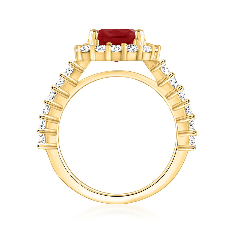 2.70 Carat Garnet Ring with .84 ct. t.w. Diamonds in 14kt Yellow Gold image number 2