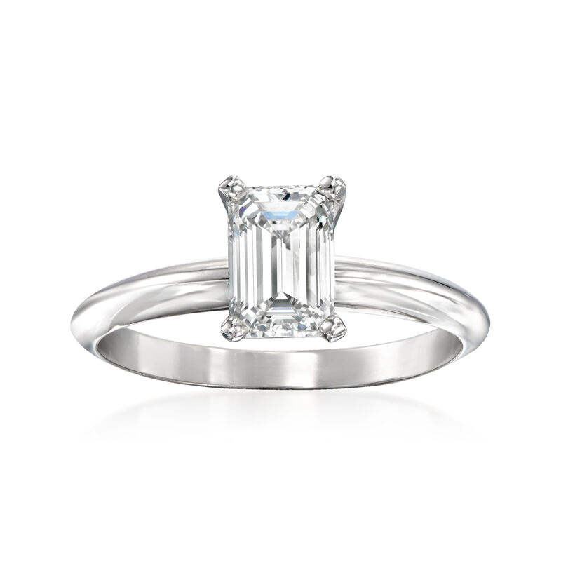 1.02 Carat Certified Diamond Solitaire Ring in 14kt White Gold image number 0
