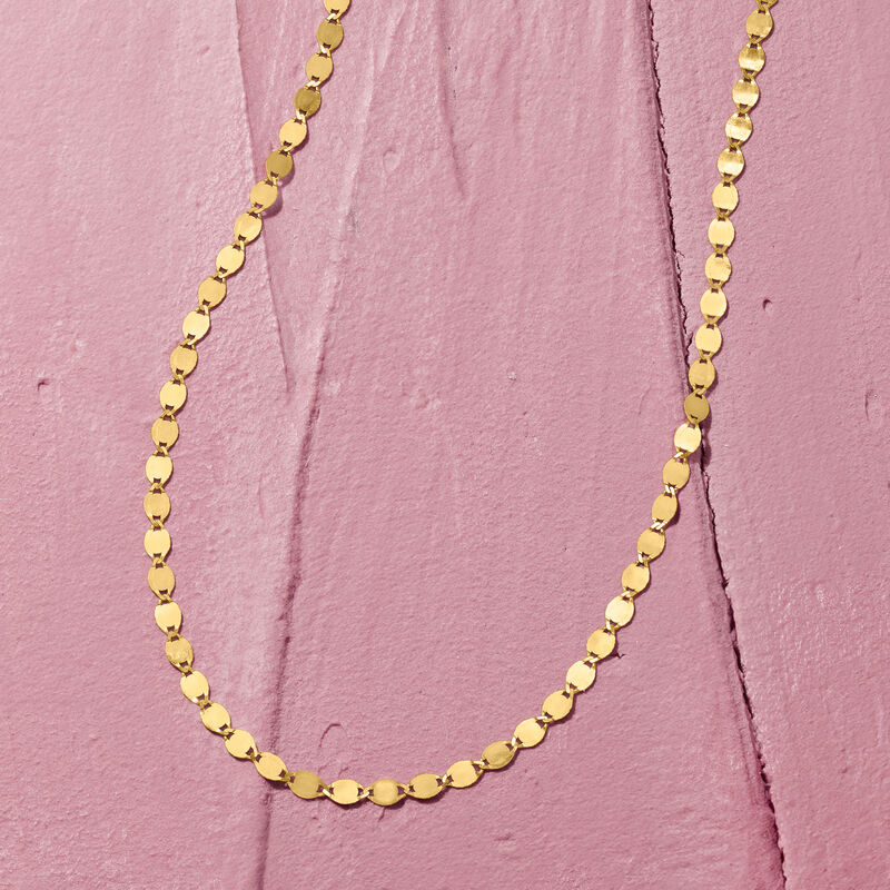 2.3mm 14kt Yellow Gold Mirror-Link Necklace image number 3