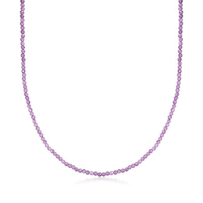 25.00 ct. t.w. Amethyst Bead Necklace with 18kt Gold Over Sterling