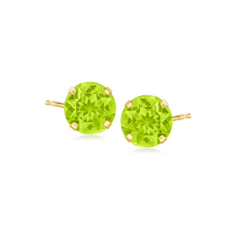 3.40 ct. t.w. Round Peridot Martini Stud Earrings in 14kt Yellow Gold image number 0