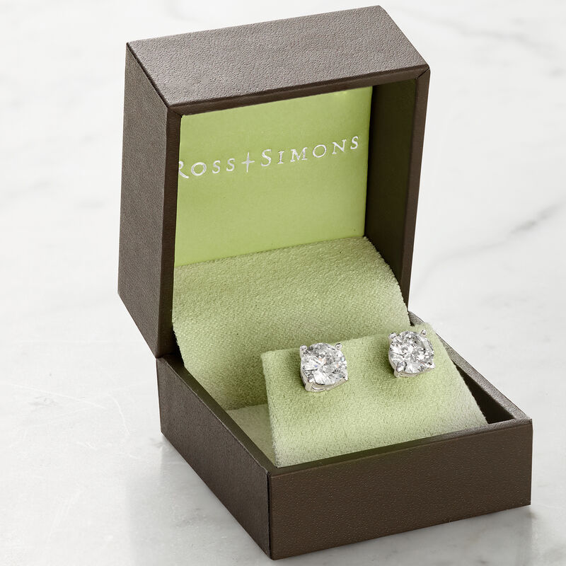 3.00 ct. t.w. Diamond Stud Earrings in 14kt White Gold image number 4