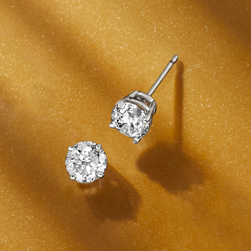 1.00 ct. t.w. Diamond Stud Earrings in 14kt White Gold image number 2
