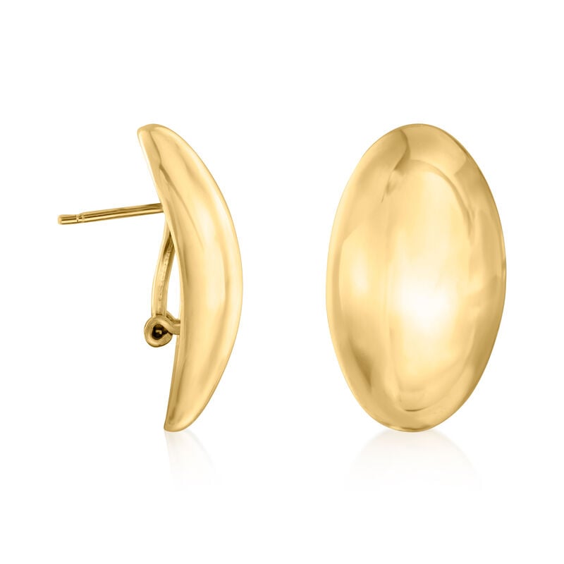 Italian 18kt Gold Over Sterling Oval Dome Earrings image number 2