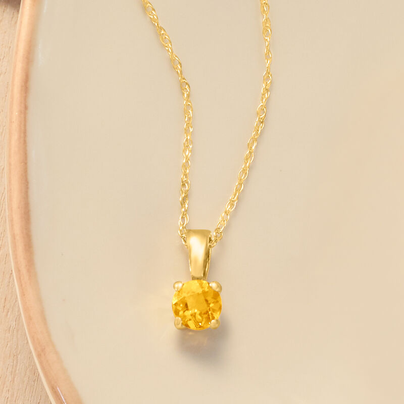 .21 Carat Citrine Pendant Necklace in 14kt Yellow Gold image number 2