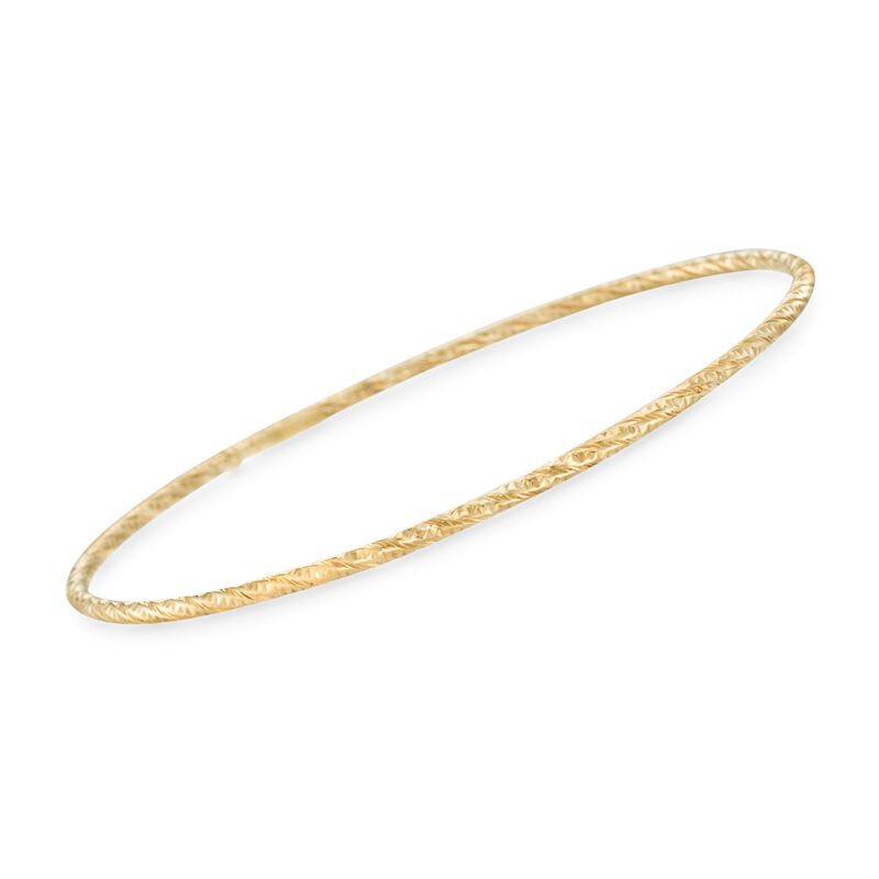 Italian 14kt Yellow Gold Multi-Finish Jewelry Set: Six Bangle Bracelets image number 5