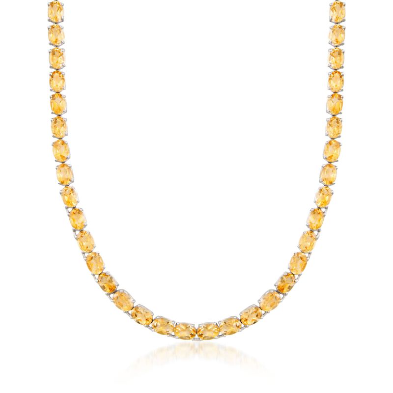 40.00 ct. t.w. Citrine Tennis Necklace in Sterling Silver image number 0