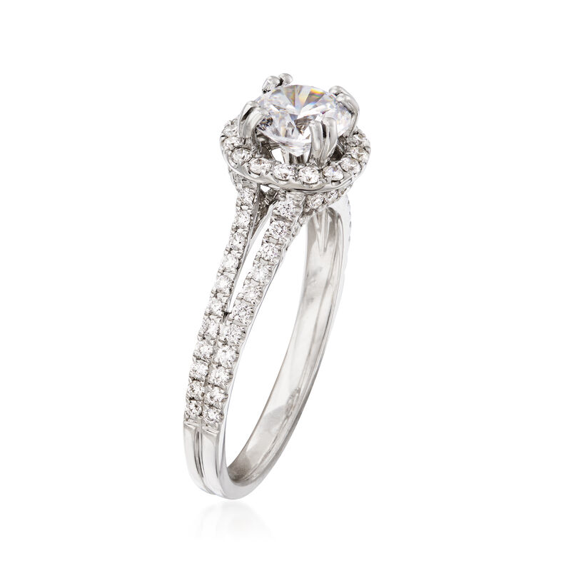 .54 ct. t.w. Diamond Halo Engagement Ring Setting in 14kt White Gold image number 2