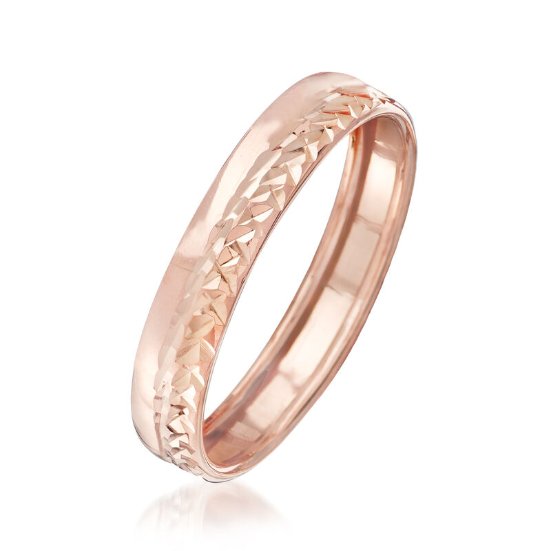 Italian 14kt Rose Gold Diamond-Cut Ring image number 1